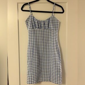 Love Tree Blue and White Gingham Mini Dress